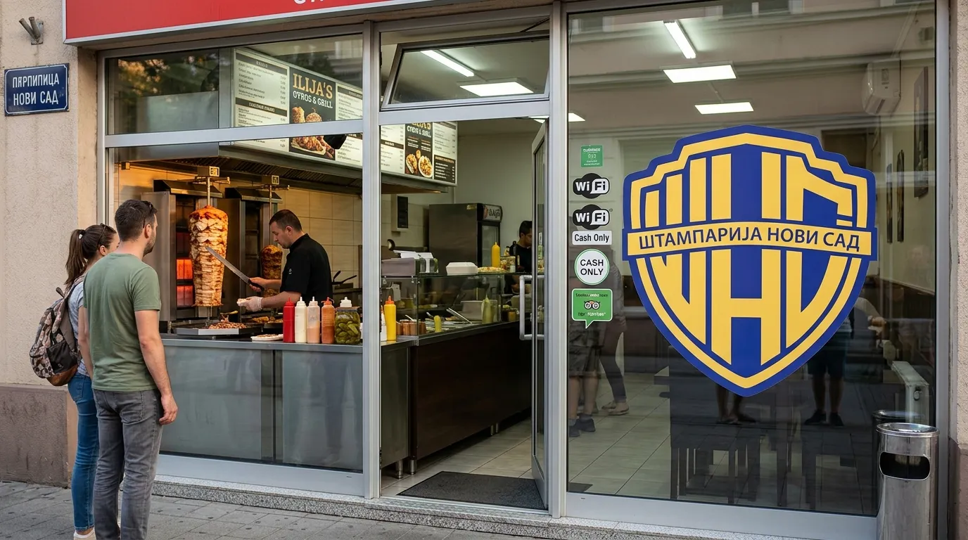 Sve vrste stikera, uključujući i Brendiranje lokala. Digitalna štampa i precizno opsecanje na najsavremenijim mašinama.