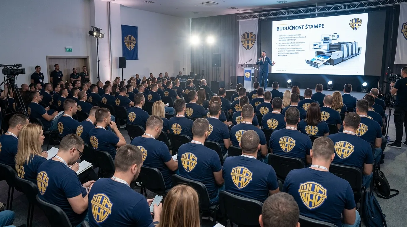 Profesionalna štampa na tekstilu: Štampa majica i radnih odela. Savršeno za promocije, sportske klubove i firme.