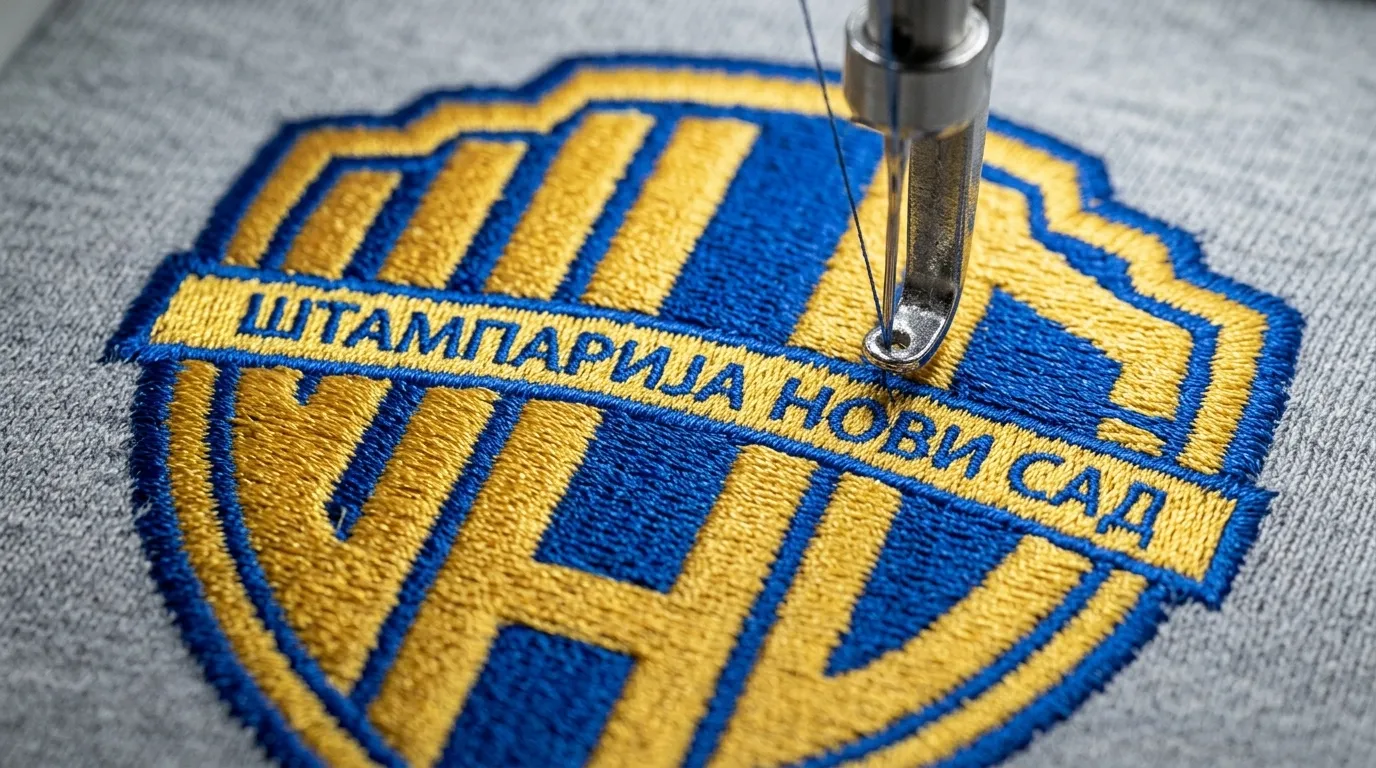 Štampani logo vez mašinom.webp SEO OPIS: Majica sa motivom Štampani logo vez mašinom - istaknite se unikatnim dizajnom i postojanom štampom u punom koloru.