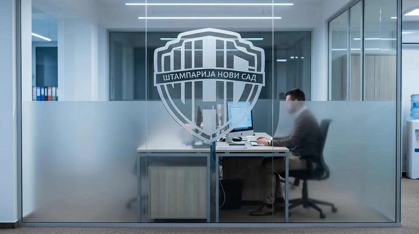 Kvalitetne PVC nalepnice: Štampanje nalepnica za kancelarije. Vodootporne i otporne na UV zračenje, sečene po konturi vašeg dizajna.